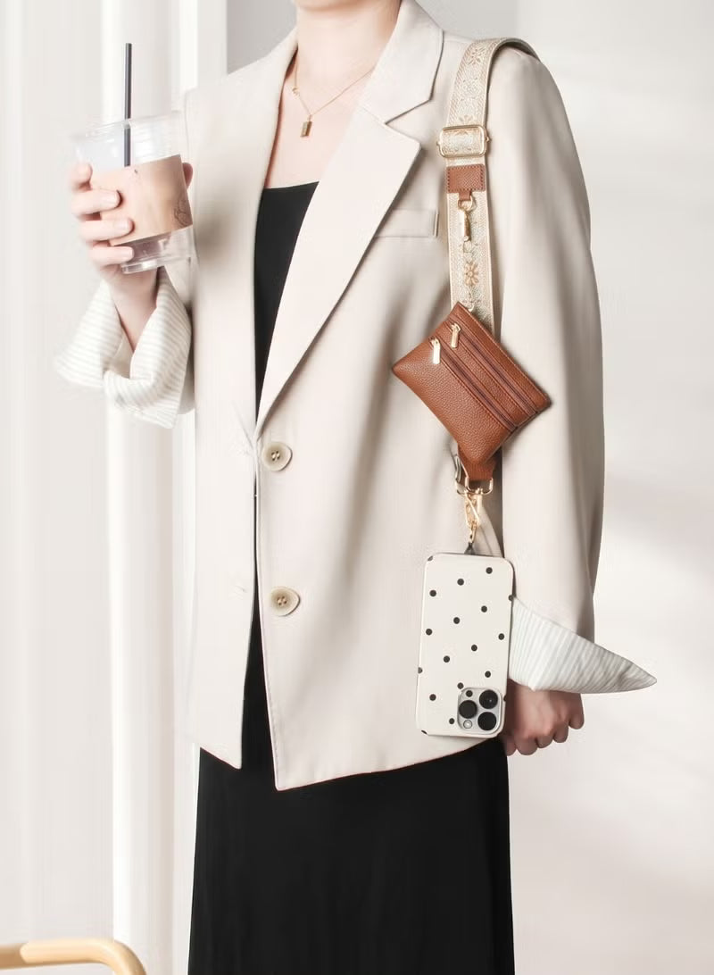 Universal Wide Phone Crossbody Strap with Mini Pouch