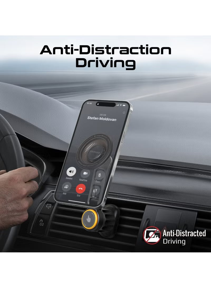 BridgeMount MagSafe Car Phone Holder, Sleek Car Anti-Slip Magnetic Mount with 360° Rotation