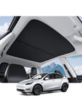 Tesla Model Y Sunshade: UV protection, heat-insulating sunshade, 99% sun shading, never sags, foldable, Tesla Model Y accessory compatible with 2020-2024 Model Y (black).