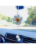 Car Hanging Decoration, Daisy Crystal Flower Car Accessories