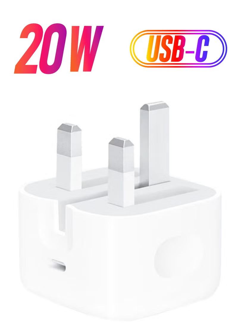 20W USB-C 3-Pin Power Adapter White