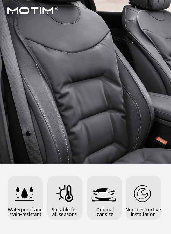 Front Car Seat Cover Set, Breathable High-Quality Leather Car Seat Protector, Universal Four Seasons Seat Cushion Compatible with 95% Vehicle Fit for Cars Truck SUV or Vans