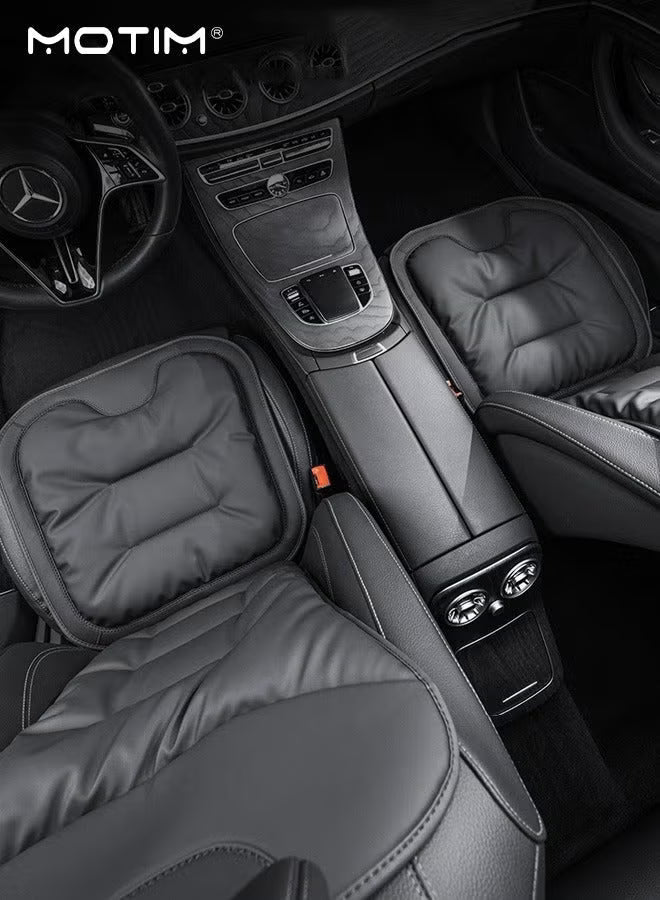Front Car Seat Cover Set, Breathable High-Quality Leather Car Seat Protector, Universal Four Seasons Seat Cushion Compatible with 95% Vehicle Fit for Cars Truck SUV or Vans