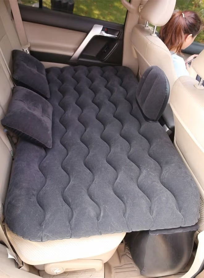 Car Travel Inflatable Cushion Camping Beach Black Inflatable Bed Multipurpose Car Rest Mattress with Pillow Car Inflatable Bed with Air Pump Rear Seat Cushion Suitable for All Models