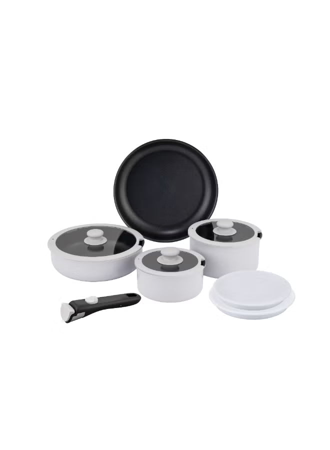 10 Piece Detachable Aluminum Cookware Set, Non-Stick
