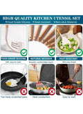 Kitchen Silicone 44 PCS Cooking Utensils Set, Kitchen Food-grade Non-Stick