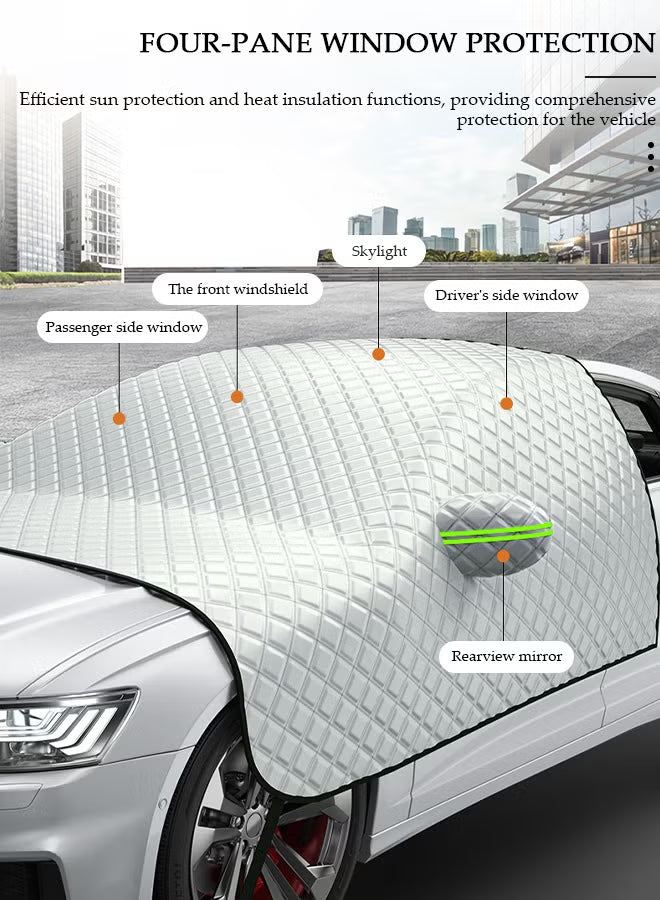 Car Windshield Cover, All-Season Waterproof Dustproof Snowproof Sunshade Protector, Front Half C