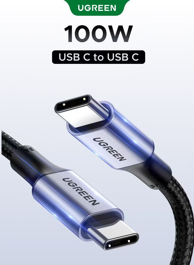 100W Type C Cable 2M, Type C Charger Cable USB C to USB-C, Braided Cable Type C with Aluminum Shell, USB Cable Charging Cable for iPhone 17/16/15 Plus/Pro/Pro Max