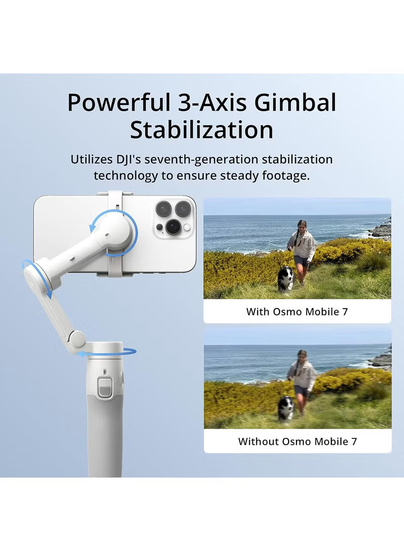 Osmo Mobile 7 Gimbal Stabilizer for iPhone, Android, Built-in Tripod, Ultra-Light