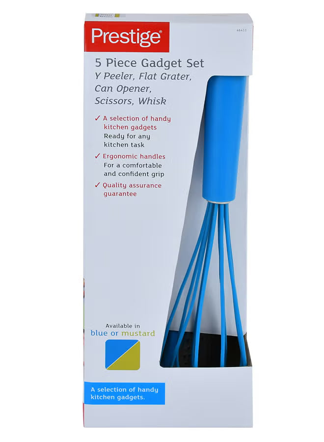 5-Piece Comfortable Grip Kitchen Gadget Set Blue/Silver