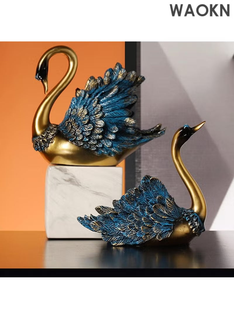 Swan Statues Suclptues Home Decorations for Living Room Shelf Decor