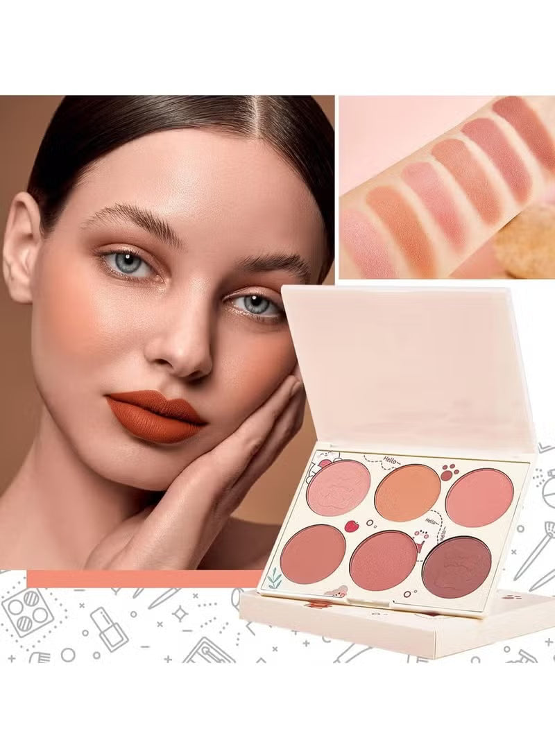 Blushes, 6 Colors Pearlescent Blushes Powder Bright Facial Blushes Profile And Highlight Blushes Facial Beauty Makeup Blushes Glow on