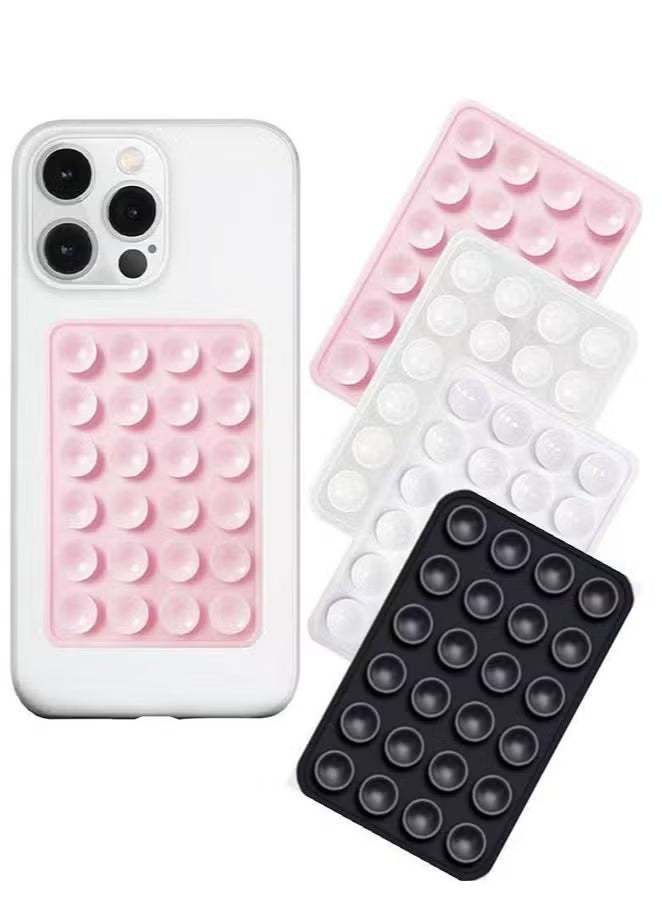 Suction Phone Case Mount, 4Pcs Silicone Phone Suction Grip Compatible with iPhone and Android Cases, Anti