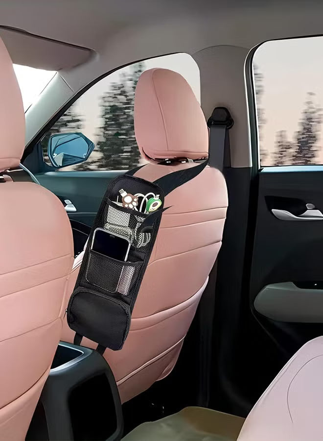 2PCS Car Seat Storage Hanging Bag, Multi-Pocket Seat Side Organizer, Multifunctional Mesh Net Pocket, Can Hold Mobile Phone, Wallet, Glasses, Suitable for Cars, SUVs, Trucks