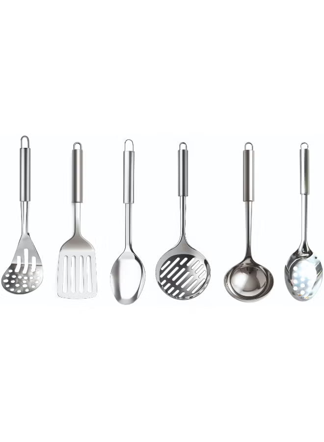 Stainless Cooking Utensils Set with Stand,7 Piece Kitchen Set