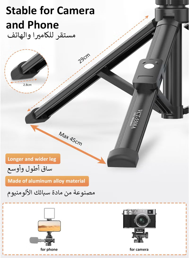 170cm Phone Tripod, Portable Phone Stand Tripod for Travel or Video Recording, 10M Long Distance Remote Control