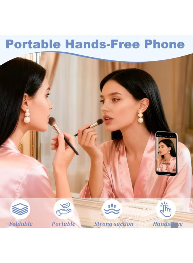 Suction Cup Phone Mount, Silicone Strong Suction Adhesive Phone Grip, Adjustable Angle Phone Holder and Hands
