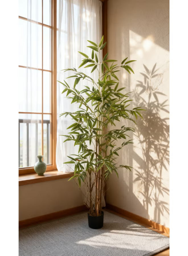 Bamboo 180cm (6 ft) Tall Artificial Tree with Pot | Floor Plant with Lifelike Design