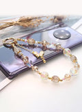 Beaded Charms Strap, Crystal Bracelet Wrist Lanyard, Cute Phone Key Chain, Case Accessories for Camera Wallet AirPods