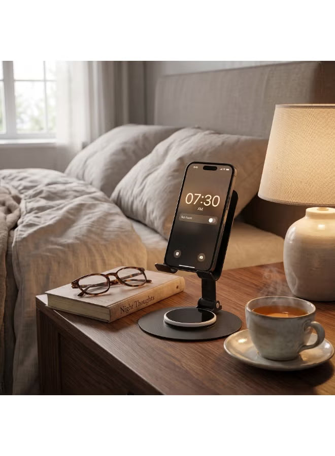 Duravel Adjustable Tablet & Phone Desk Stand, 360° Rotating Base,Universal Phone Holder for Desk