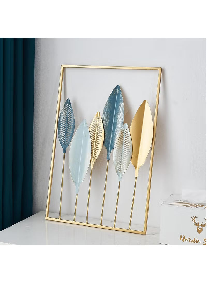 Home Decor Wall Metal Leaf 3D Iron Art Wall Sculptures Hanging Decorations