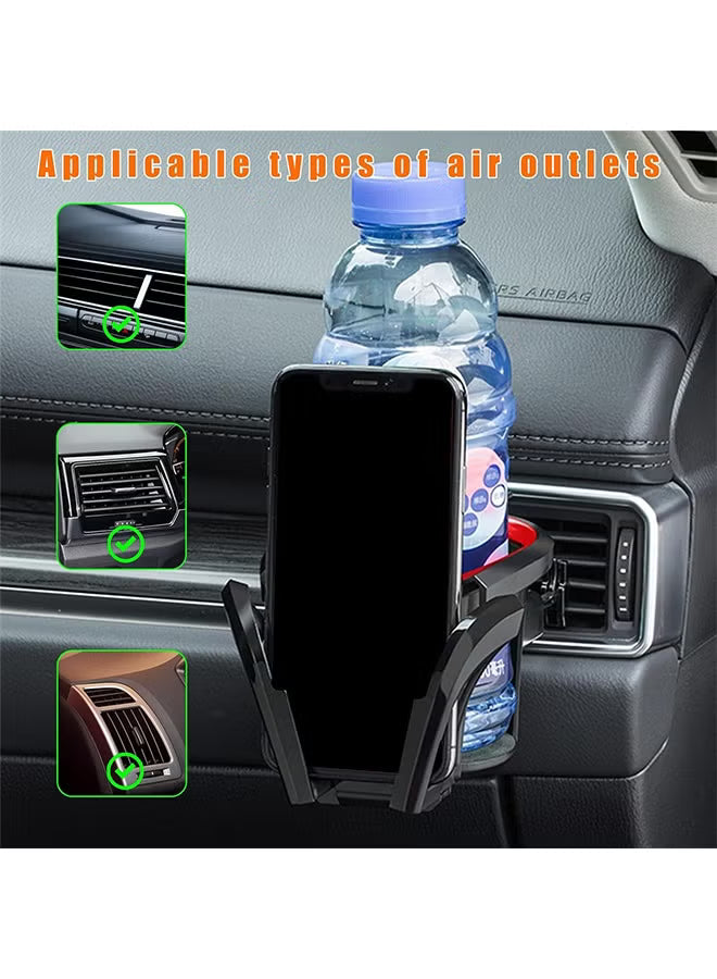 Car Cup Holder & Phone Mount, 2 in 1 Multifunctional Auto Drink Stand