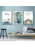 3PCS Wall Art Bright Style Minimalist Decor Modern Abstract Canvas Prints Poster Picture Framed Paintings