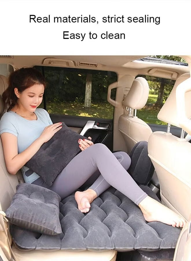 Car Travel Inflatable Cushion Camping Beach Black Inflatable Bed Multipurpose Car Rest Mattress with Pillow Car Inflatable Bed with Air Pump Rear Seat Cushion Suitable for All Models