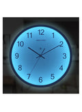 Silent Wall Clock 12 Inch with Voice Control LED Light