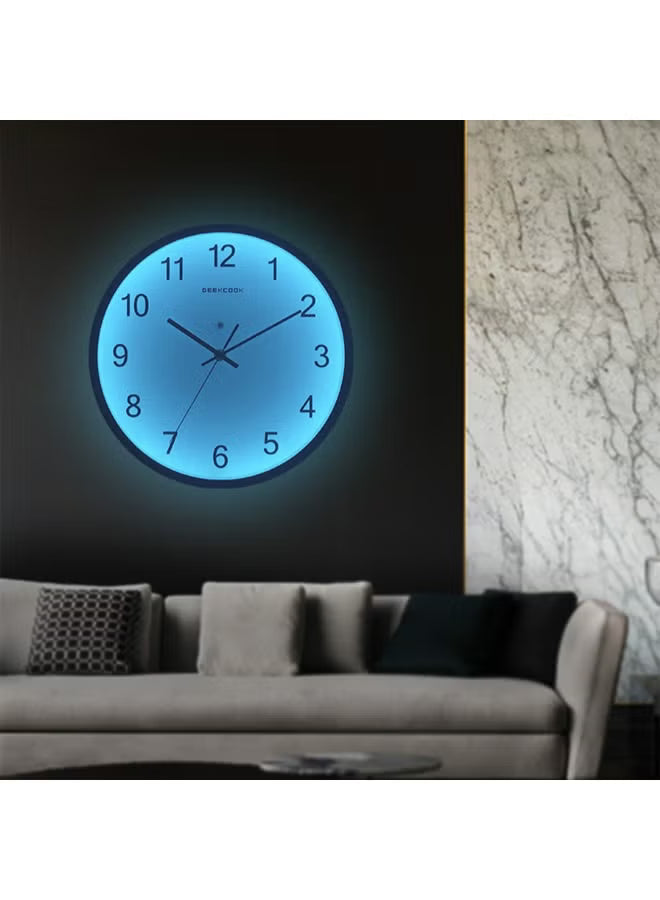 Silent Wall Clock 12 Inch with Voice Control LED Light