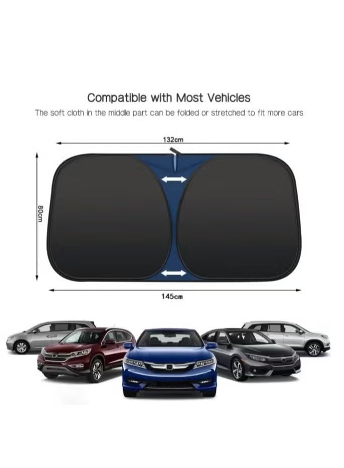 HAMTC Premium Foldable Car Windshield Sunshade with Pouch