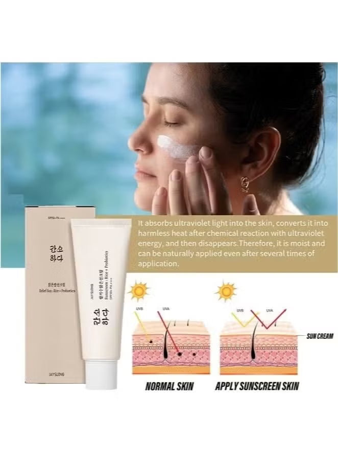 Rice Probiotics SPF50+ PA++++ 50ml Facial sunscreen, Have an Ultra Lightn and Non Greasy Texture, Suitable Under Makeup With Long Lasting Dry Matt Finish and Anti Shine Effect