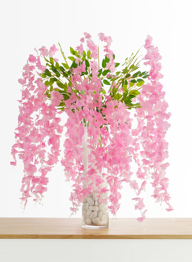 Wisteria 12pc Flower Stick with 36 branches – Light Pink | 107cm Artificial