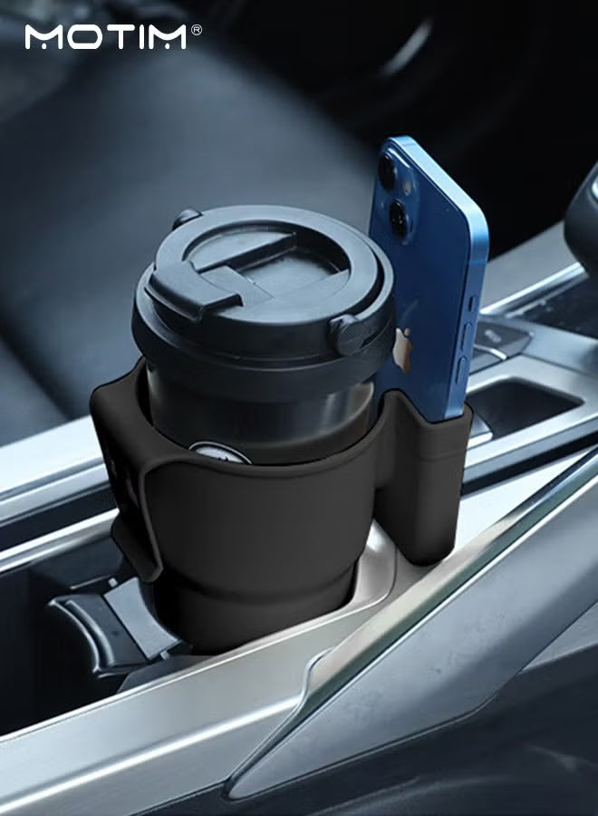 2 In 1 Car Cup Holder Phone Holder, Multifunctional Drink Coffee Bottle Storage