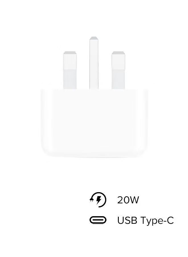 20W USB-C 3-Pin Power Adapter White