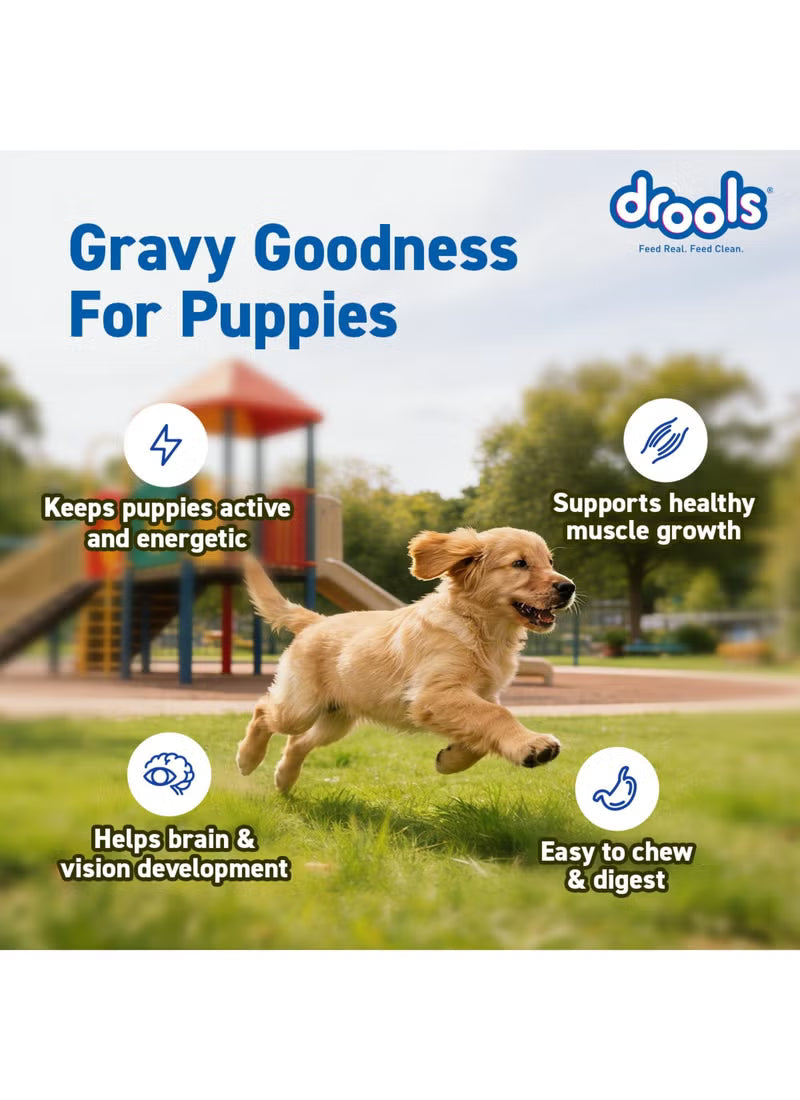 Puppy Wet Dog Food Real Chicken and Chicken Liver Chunks in Gravy Pouches