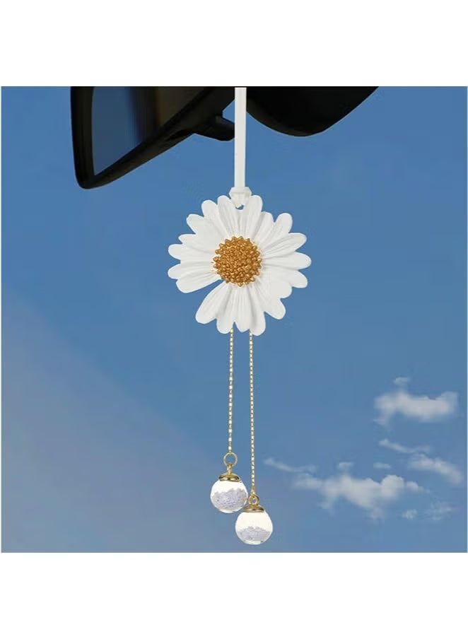 Car Hanging Decoration, Daisy Crystal Flower Car Accessories