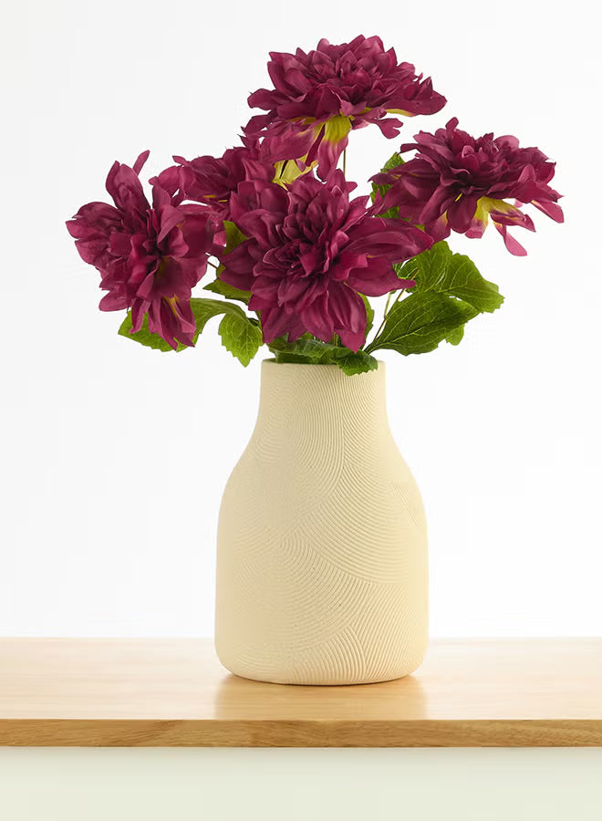 Dalia 1pc Flower Bunch with 5 buds – Maroon | 52cm Artificial Flower