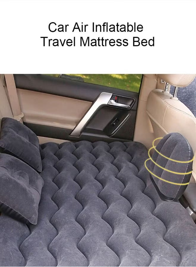 Car Travel Inflatable Cushion Camping Beach Black Inflatable Bed Multipurpose Car Rest Mattress with Pillow Car Inflatable Bed with Air Pump Rear Seat Cushion Suitable for All Models