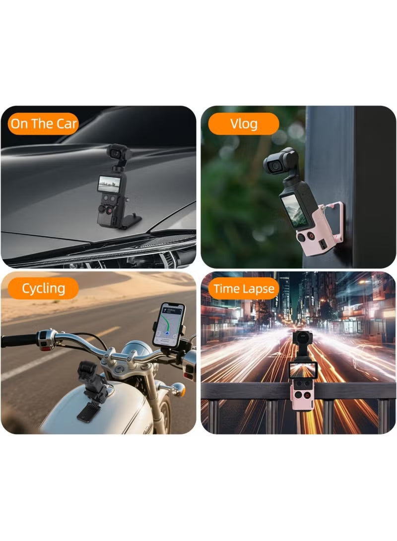 Magnetic Mount Stand for Pocket 4, Quick-Release Clip Base Bracket Stand, 180° Adjustable, DJI Osmo Pocket 4 Accessory