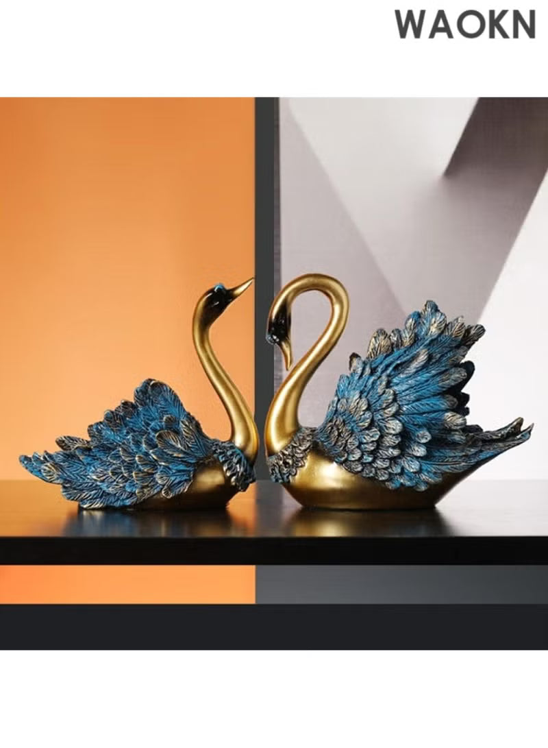 Swan Statues Suclptues Home Decorations for Living Room Shelf Decor