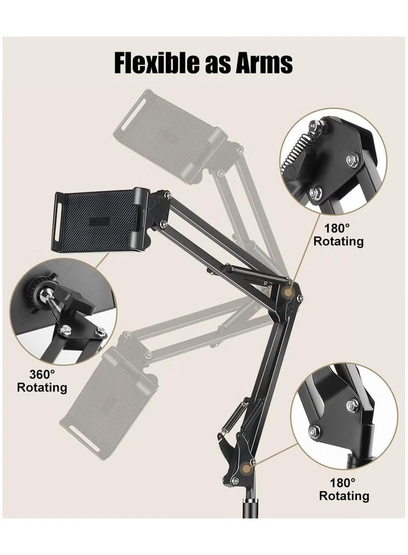 Tablet Floor Stand, 360° Flexible Rotation Tablet Stand with Heavy Duty Base