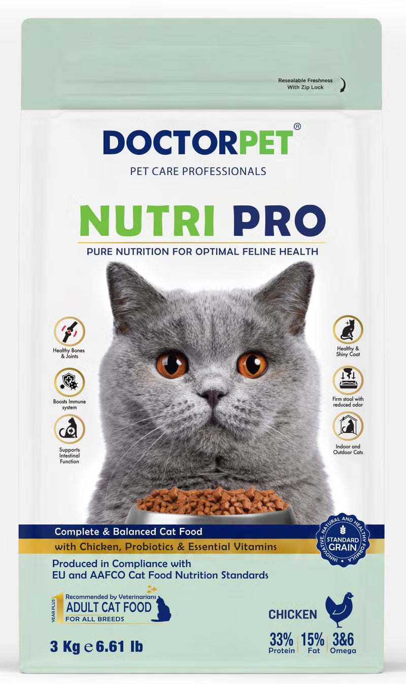 Doctor Pet Nutri Pro Adult Dry Cat Food with Chicken 3 Kg