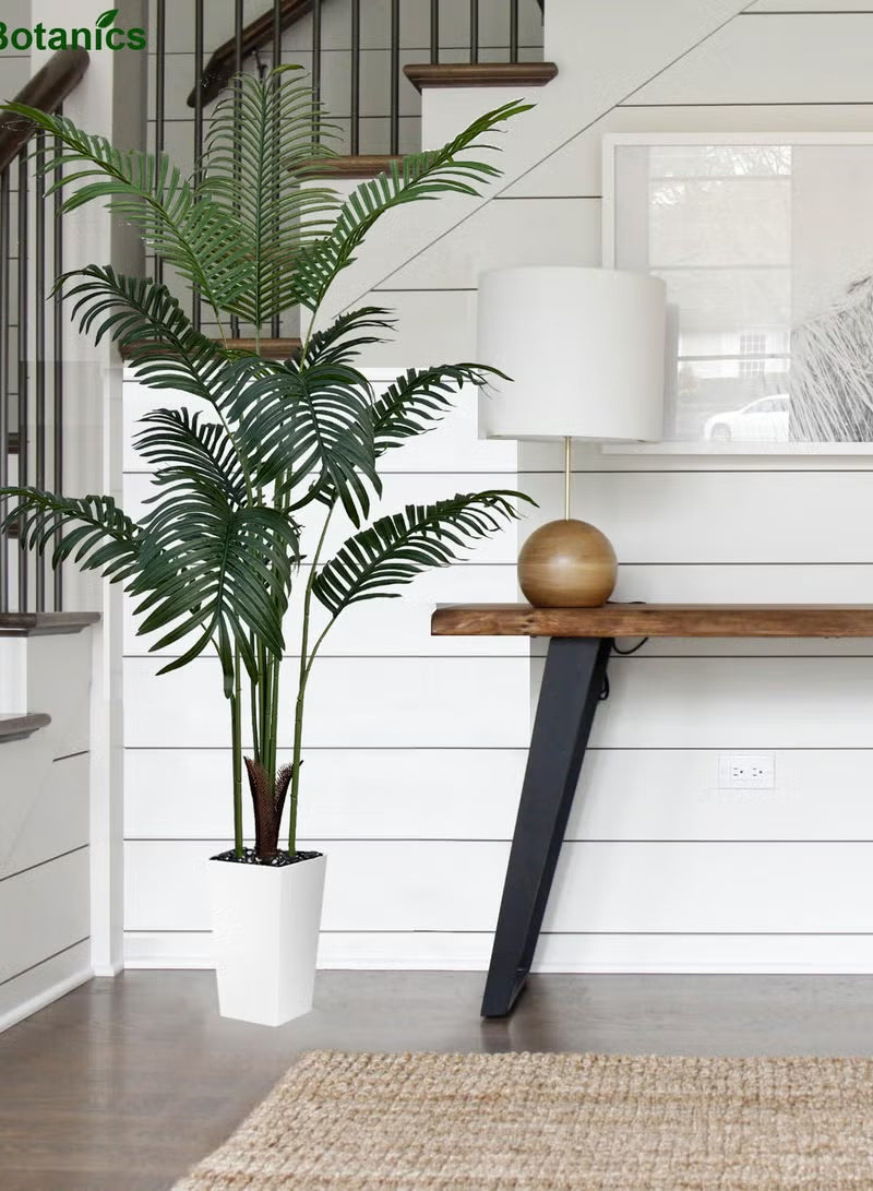 Artificial Palm Tree - Fake Tree with White Tall Planter