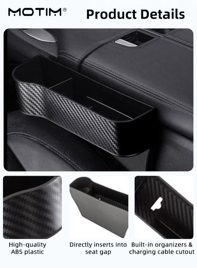2 Pieces Car Seat Gap Filler Organizer, Multifunctional Car Console Side Storage Box Car Seat Organizer for Holding Cup, Phone, Keys, Wallet, Sunglasses