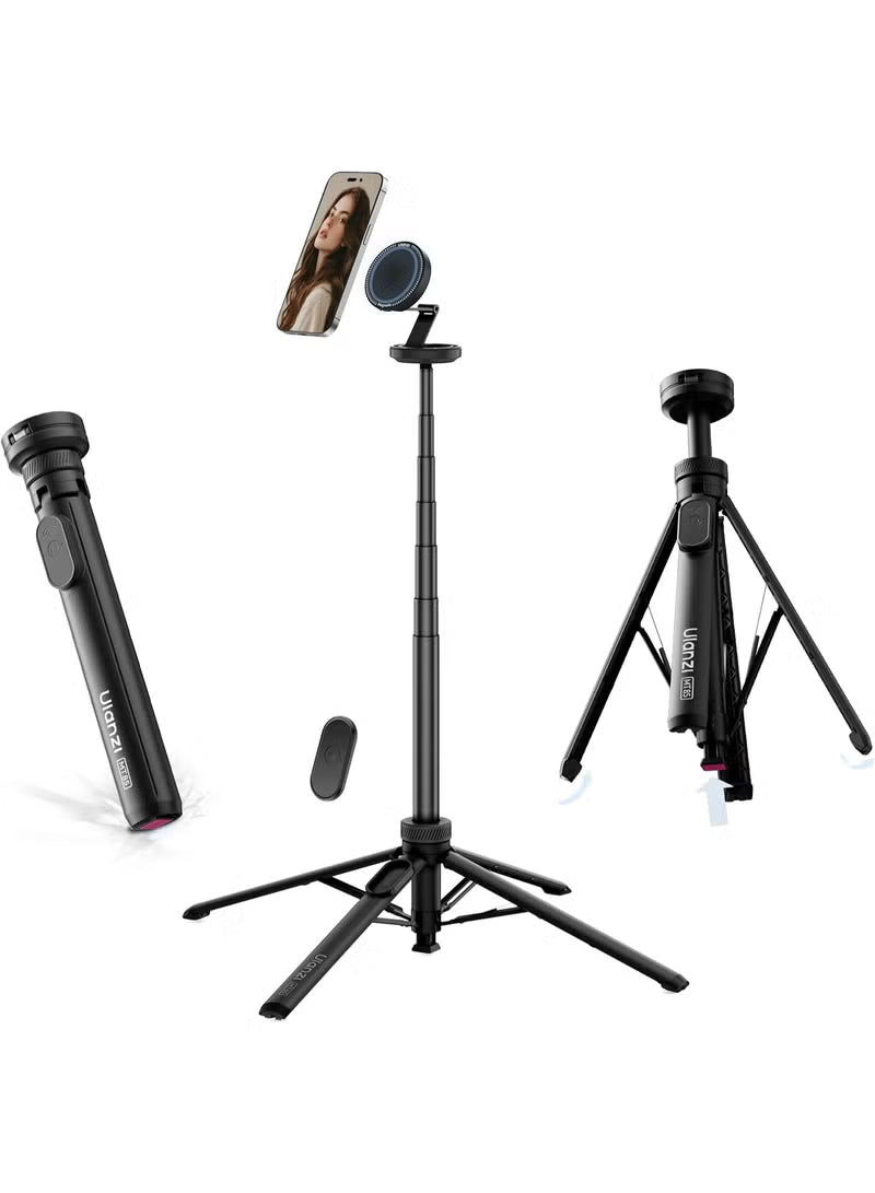 ULANZI Magnetic Phone Tripod, MT85 Auto Open Tripod with Enhanced 4-Leg, 60'' Selfie