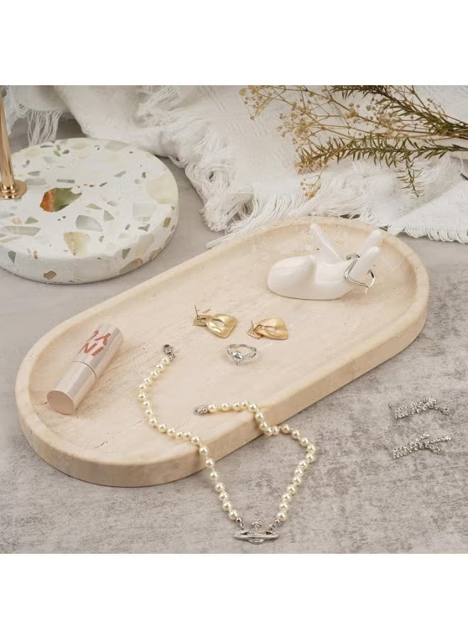 UNITYRA Turkish Natural Travertine Marble Tray 12x6in