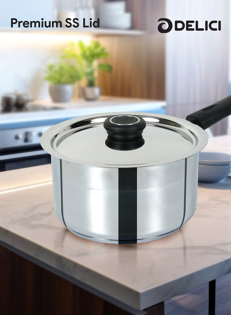 Delici Stainless Steel Cookware Set 5 PCS, 304 Grade SS Pots & Pans