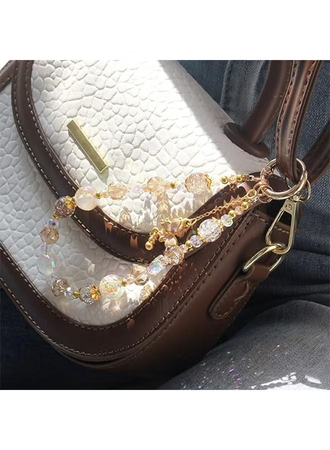 Beaded Charms Strap, Crystal Bracelet Wrist Lanyard, Cute Phone Key Chain, Case Accessories for Camera Wallet AirPods