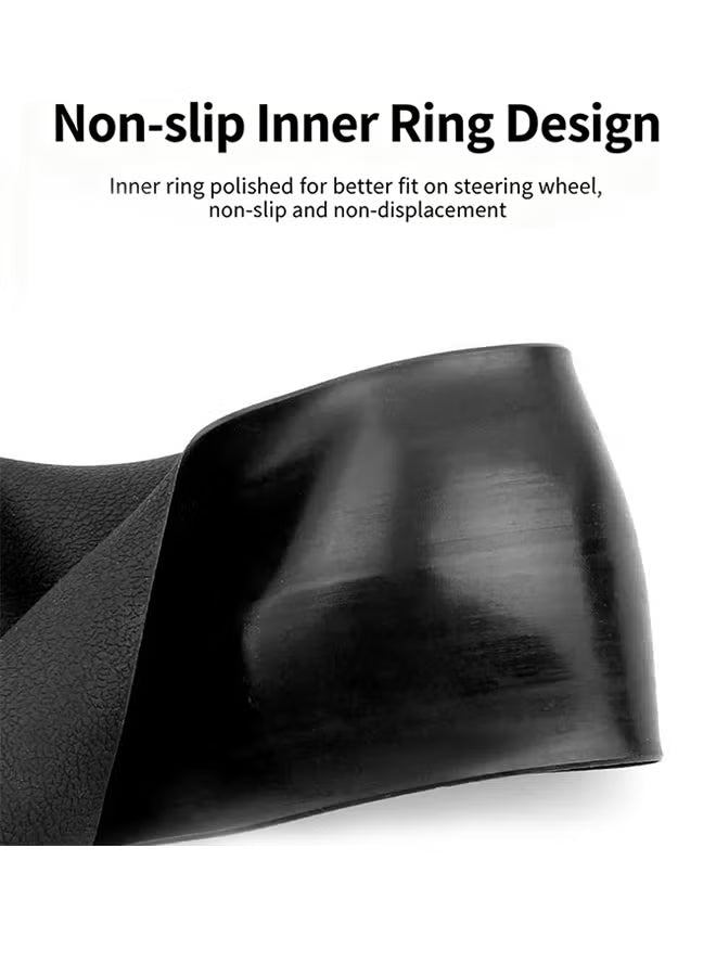 Cool Anti-Slip Silicone Steering Wheel Protector - Universal Car Steering Wheel Protective Cover - Summer Easy to Clean Silicone Car Steering Wheel Cover (Black)